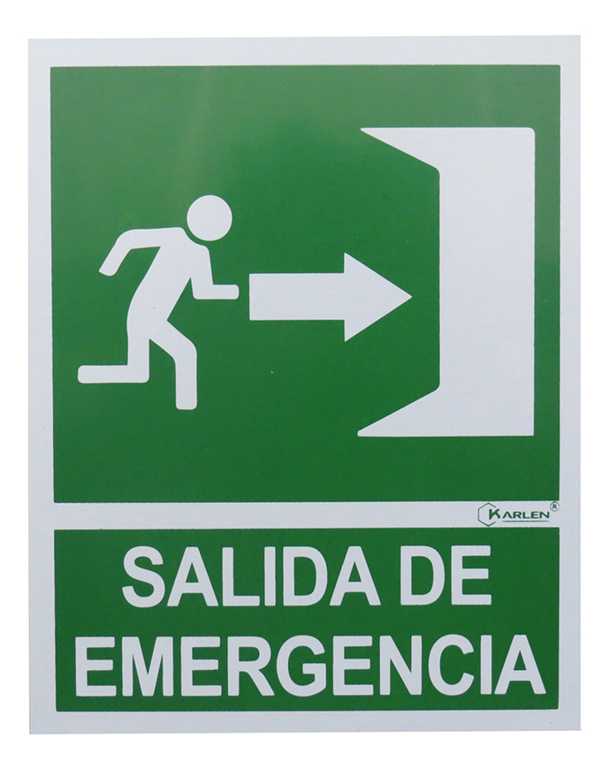 SEÑAL "SALIDA DE EMERGENCIA DERECHA" 40X20CM