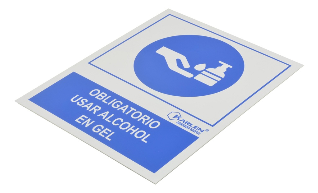 [GM-14SEGURI311KA] SEÑAL "OBLIGATORIO USAR GEL" 20X25CM