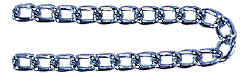 CADENA CROMADA DE ESLABON TORCIDO 2.9MMX33M