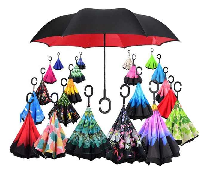 Paraguas Reversible Mango Moderno 80 CM 60 Pz
