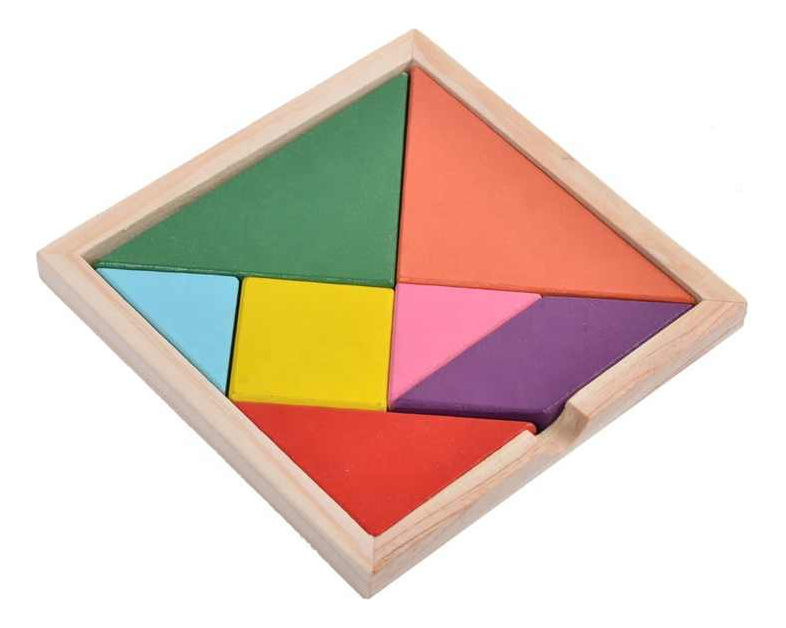 Juego didáctico, tangram 14.5x14.5 cm 200pz