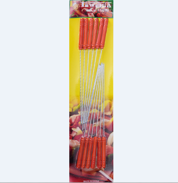[EB-KC48663] Varilla para brocheta metálica, mango bamboo12 36 cm100PZ  WEISCO.MX