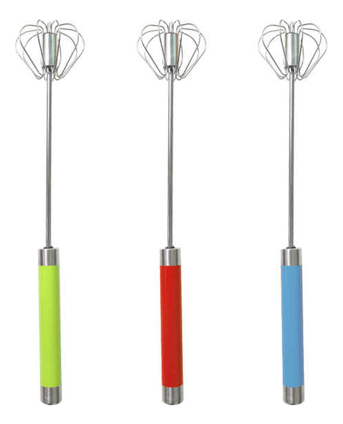 Batidor de huevo a presión, varios colores 32 cm 120PZ  WEISCO.MX