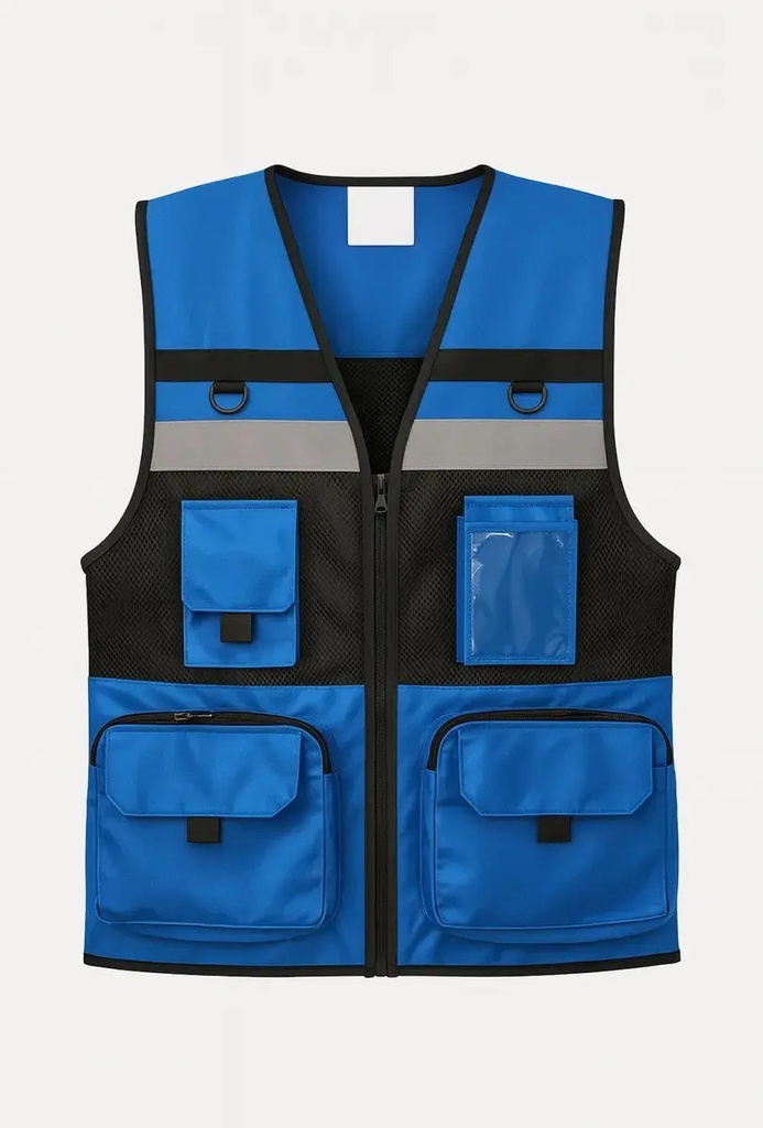 [BL-100-106XL-REY] Chaleco de Seguridad Reflejante Malla Transpirable Azul Rey Talla XG WEISCO Alta