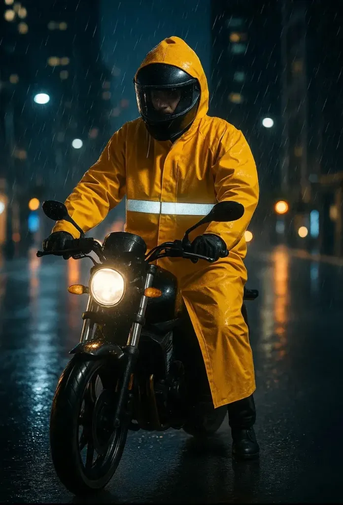 Capa Impermeable Moto Para Lluvia Gabardina Rompevientos - Amarillo Gabardina