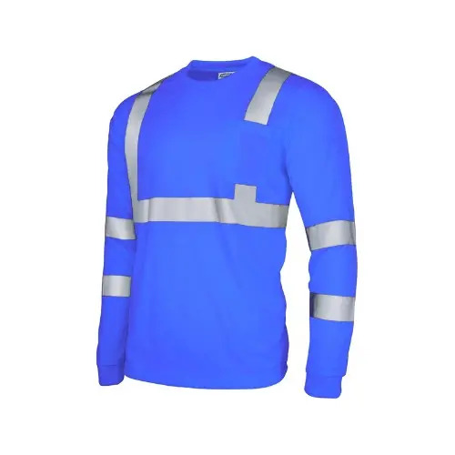 [BL-502AZRL] Playera Alta Visibilidad Cómoda Manga Larga Reflejante Sport - Azul Rey-l