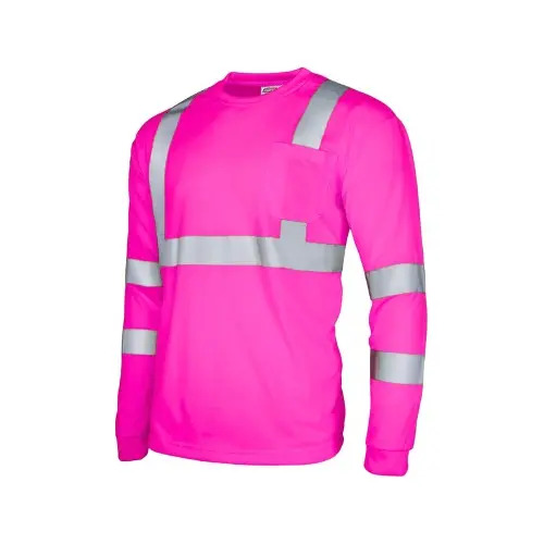Playera Alta Visibilidad Cómoda Manga Larga Reflejante Sport-xl Rosa