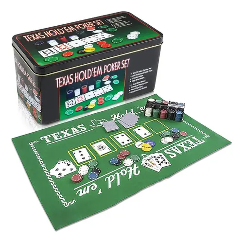 Set Kit Juego de Póquer Texas Holdem Barajas Fichas Mas