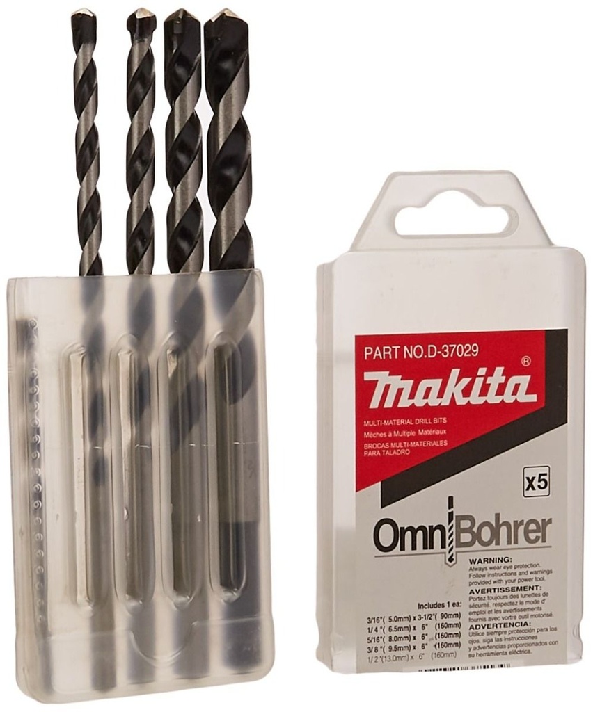 JUEGO DE BROCAS MULTI-MATERIALES DE 5 PIEZAS MAKITA (D-37029)