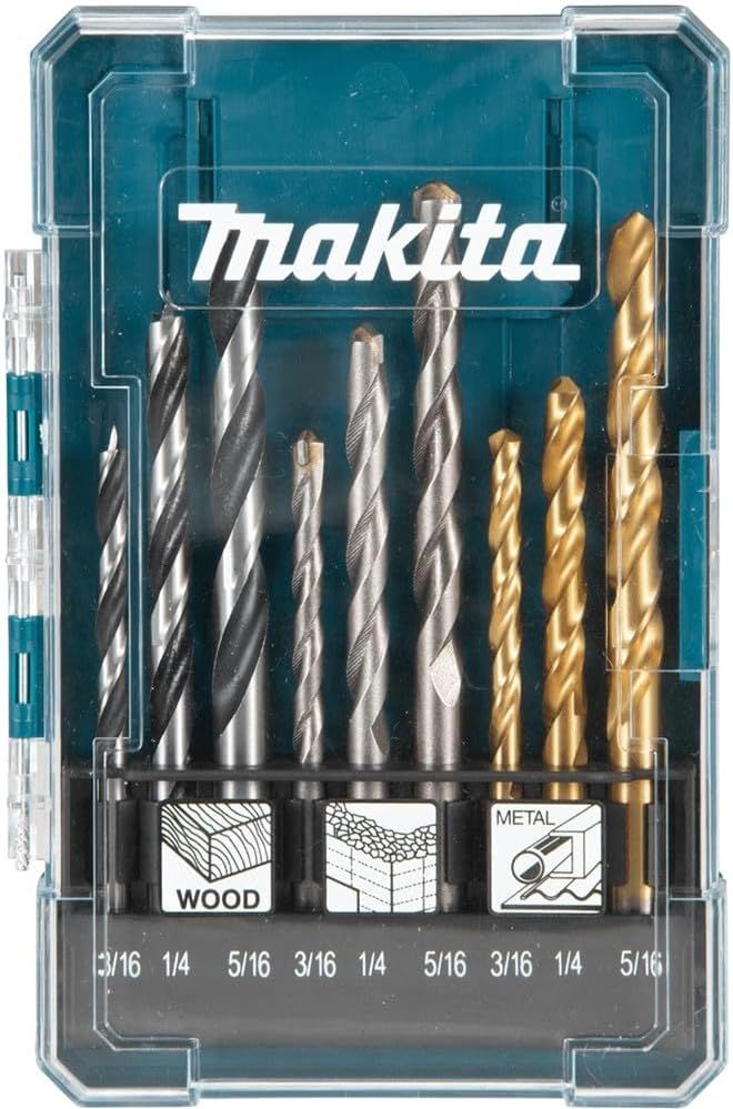 [CM-3283] JUEGO DE BROCAS MIXTO DE 9 PIEZAS MAKITA (D-71984) – SOLUCIÓN INTEGRAL PARA MADERA, METAL Y CONCRETO