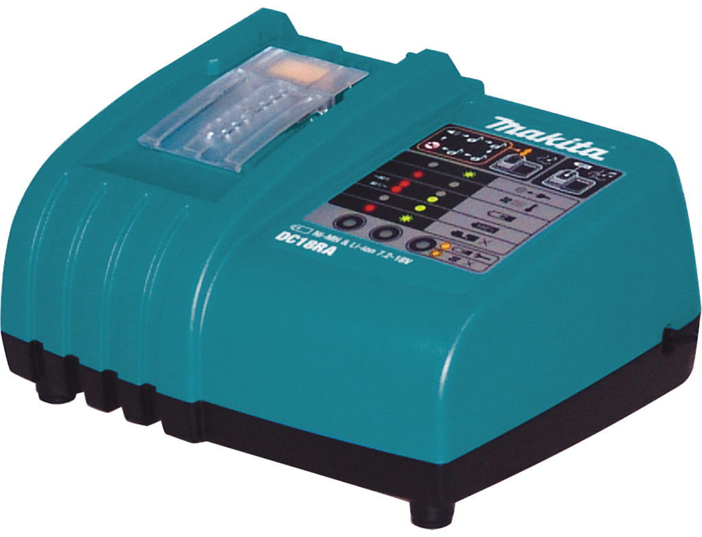 Cargador Rápido Makita DC18RA Original 18V LXT Litio - Modelo 630714-3 con Ventilador de Enfriamiento Inteligente para Baterías BL1830, BL1850, BL1860