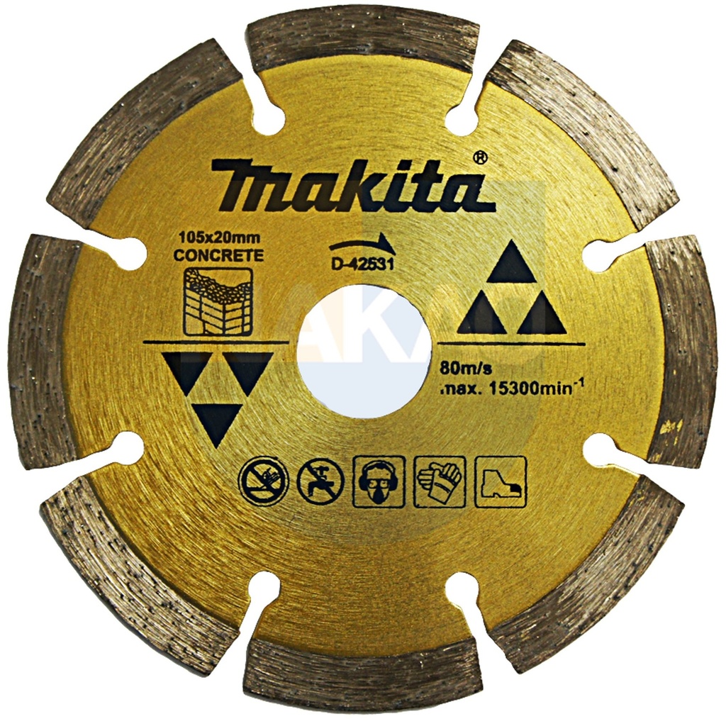 [CM-4607] Disco de Diamante Segmentado 4-1/2" Makita Original D-44270 - Para Concreto, Ladrillo y Bloque - Corte Rápido para Esmeriladora Angular - Calidad Profesional