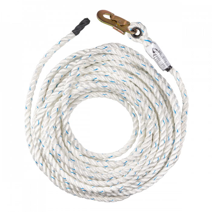 [CM-4168] Línea de Vida Vertical de Cuerda 5/8" de 10 Metros con Gancho y Guardacabo
